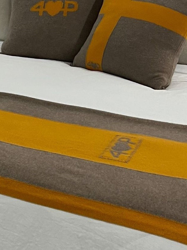 Cashmere Blanket #FAWN/GOLD