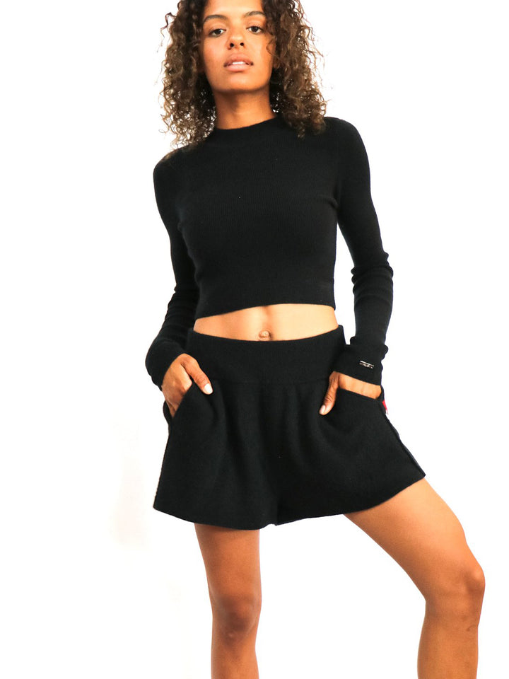 Light Weight and So Soft Cashmere Women Shorts #BLACK