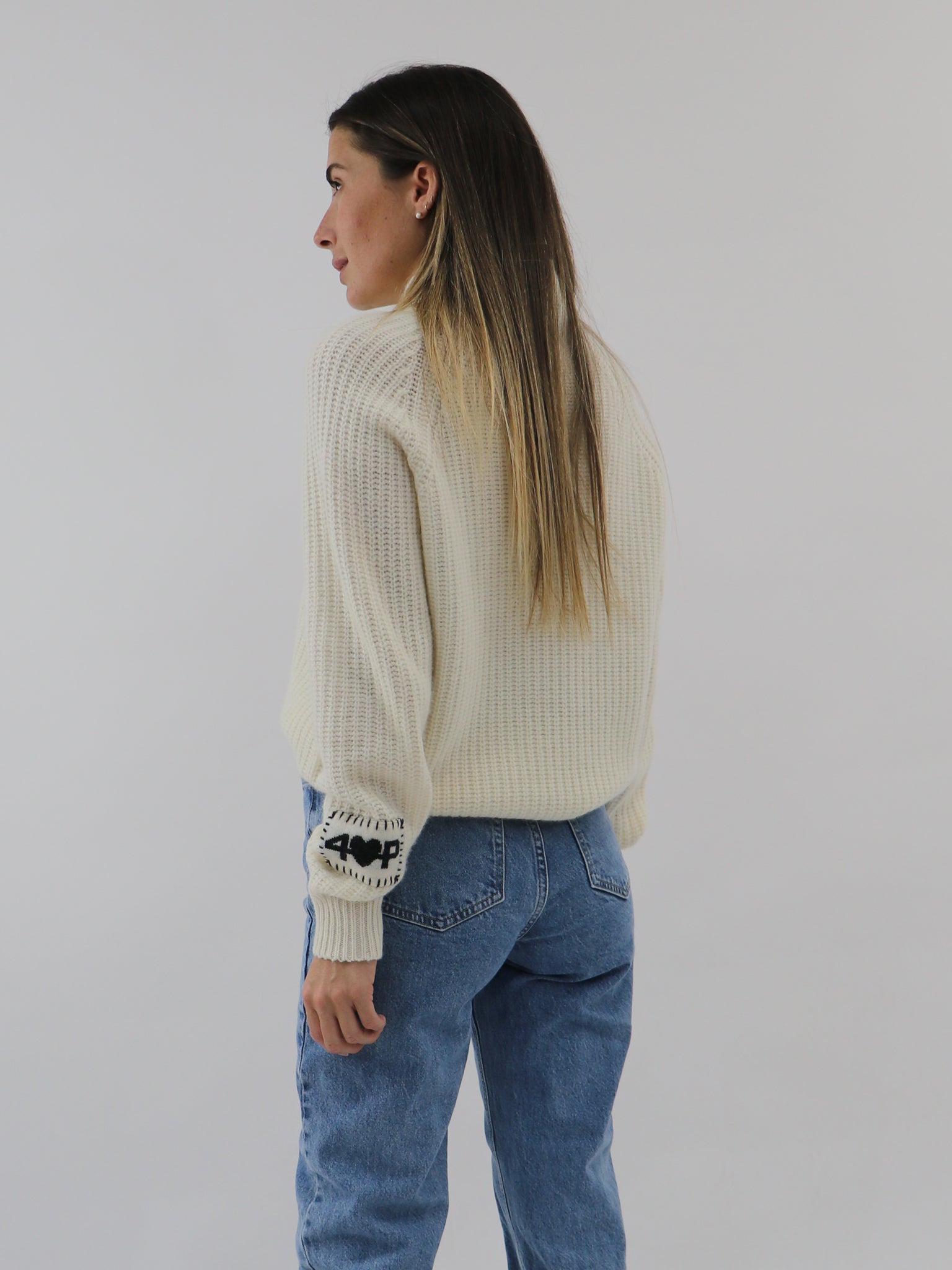 Ribbed Mock neck Cashmere Sweater