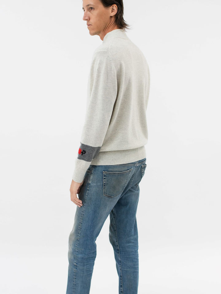 Men's Cashmere Quarter Zip Pullover #CLOUD