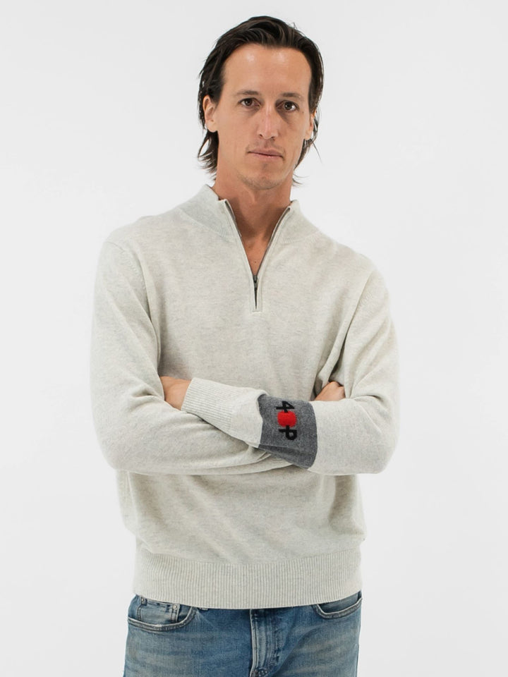 Men's Cashmere Quarter Zip Pullover #CLOUD