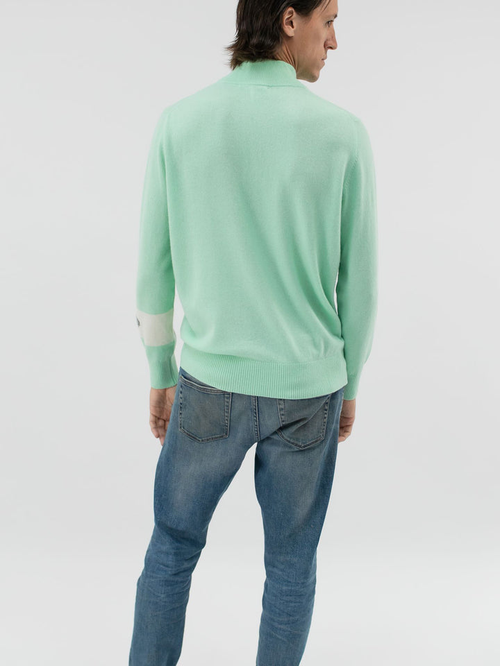 Men's Cashmere Quarter Zip Pullover #MINT 