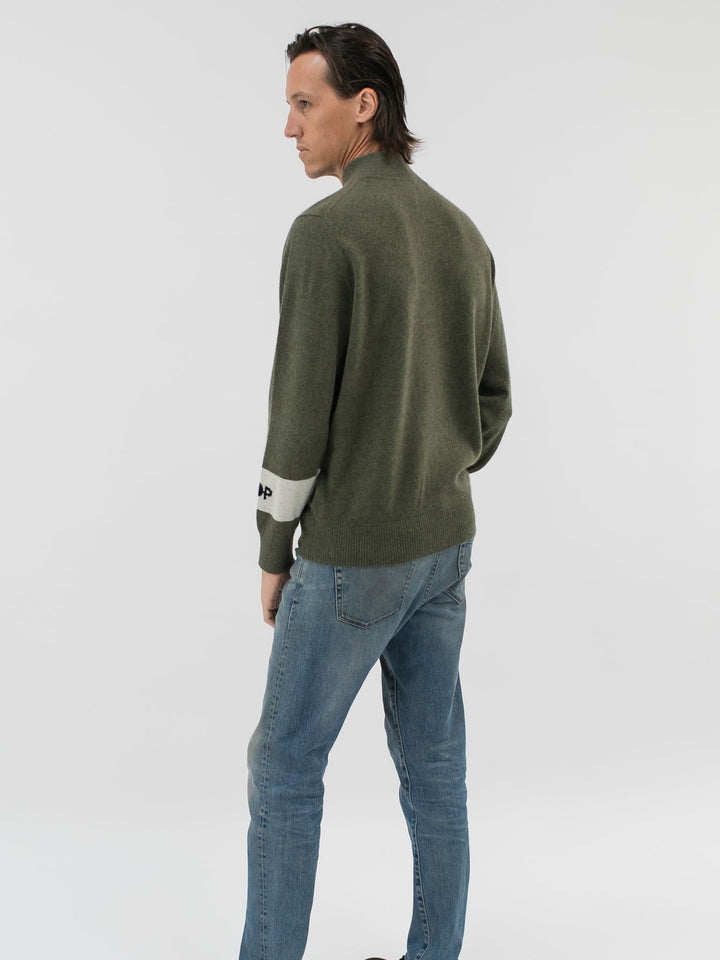 Men's Cashmere Quarter Zip Pullover #MOSS