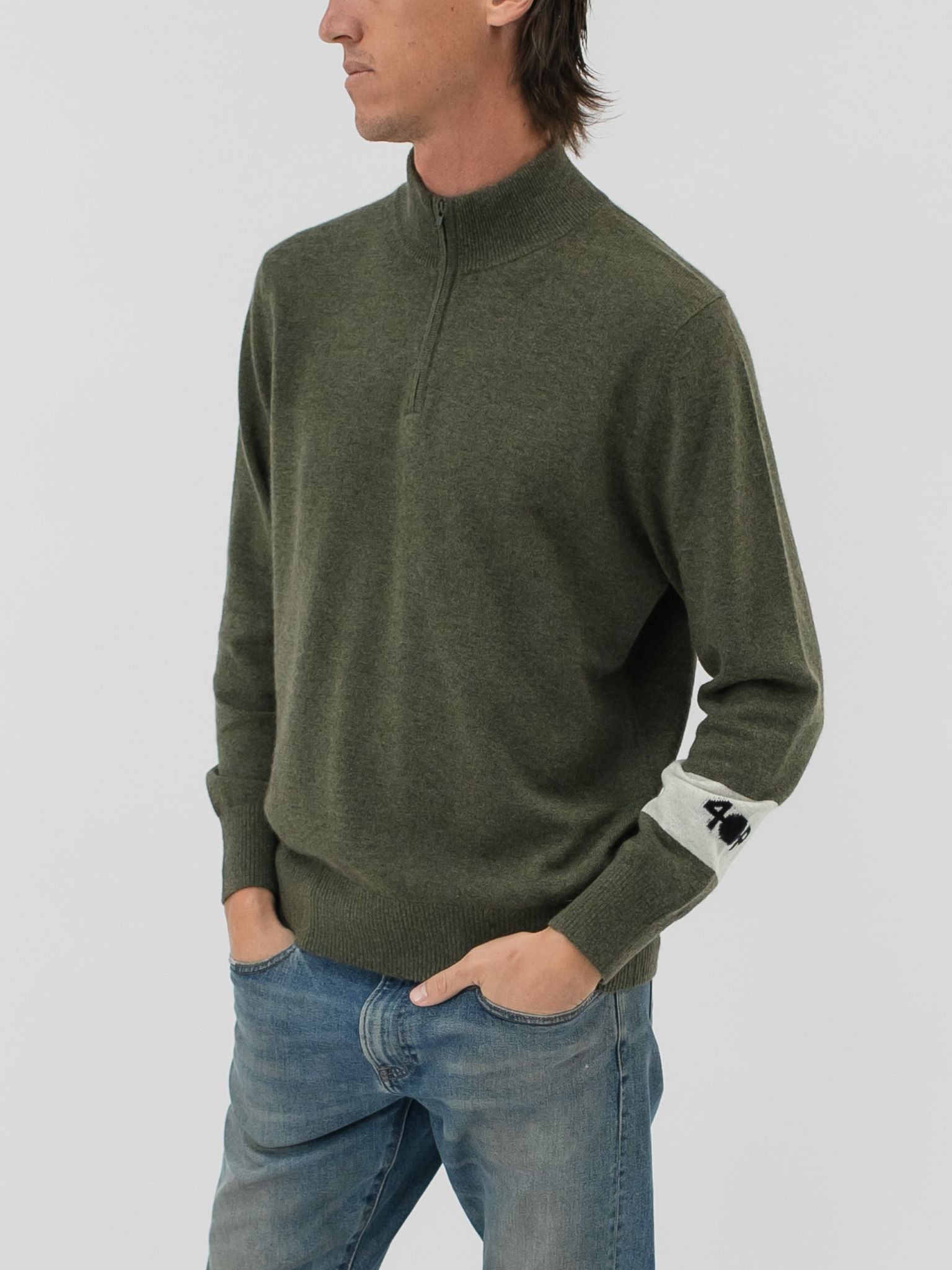 Men's Cashmere Quarter Zip Pullover