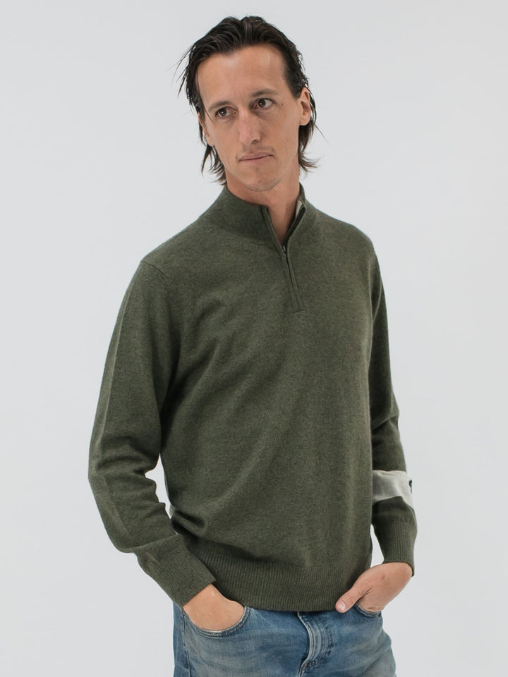 Men's Cashmere Quarter Zip Pullover #MOSS