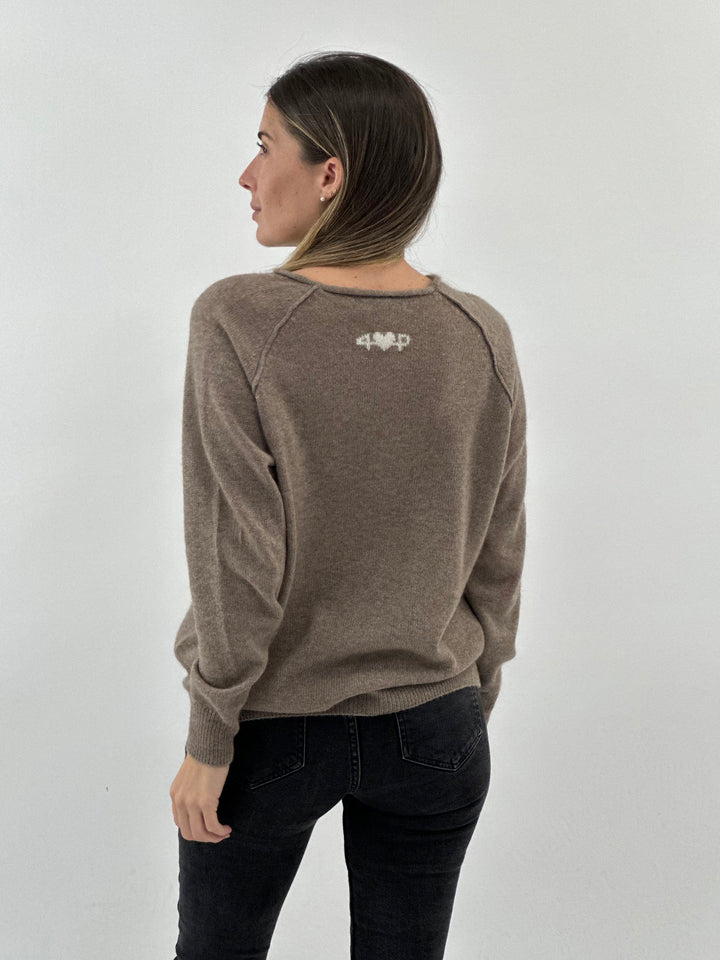 Boatneck Lightweight Cashmere Sweater #FAWN