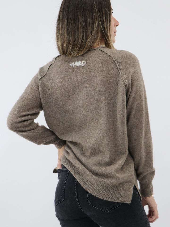 Boatneck Lightweight Cashmere Sweater #FAWN
