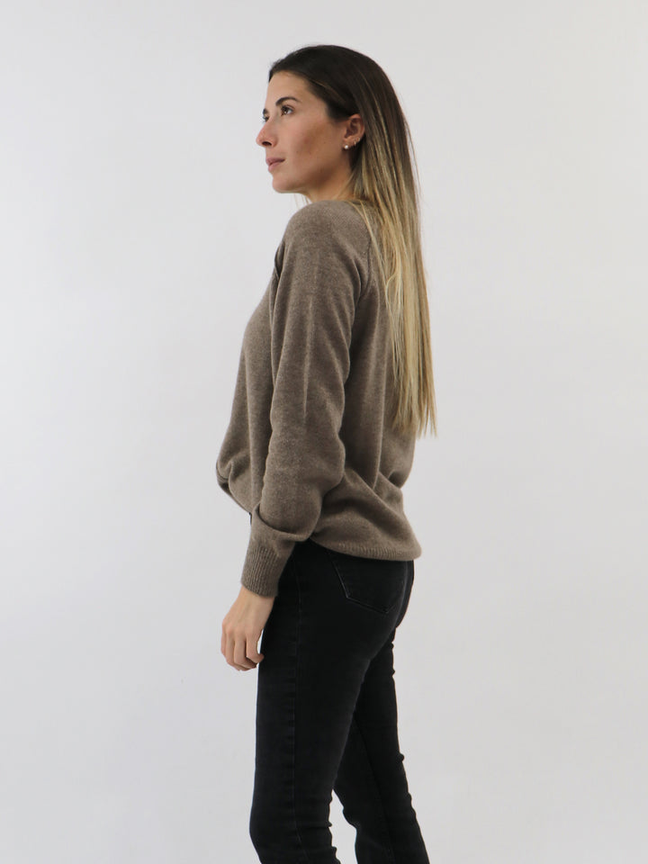 Boatneck Lightweight Cashmere Sweater #FAWN