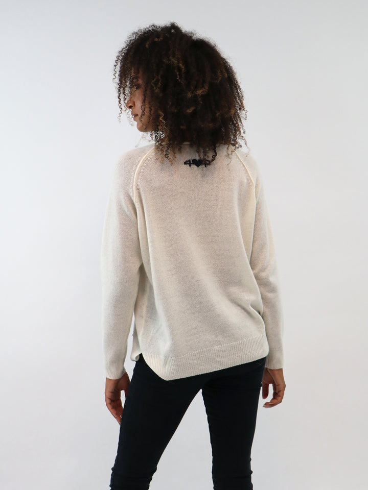 Boatneck Lightweight Cashmere Sweater #PEARL