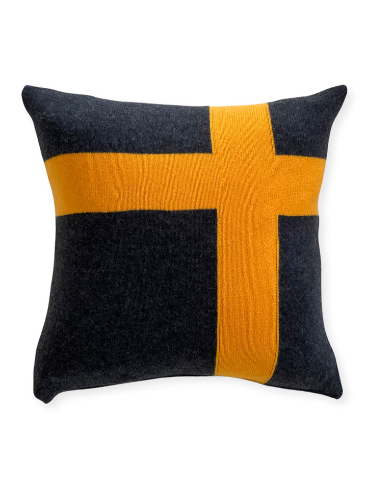 Cashmere Pillow #CHARCOAL/GOLD
