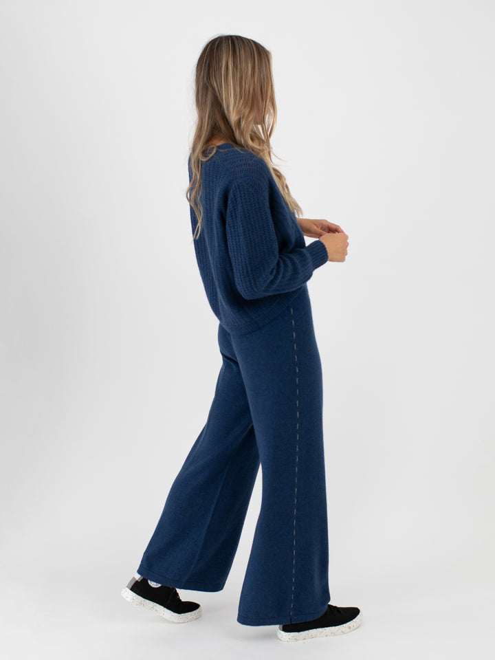 Cashmere Wide Leg Pants #DUTCH BLUE
