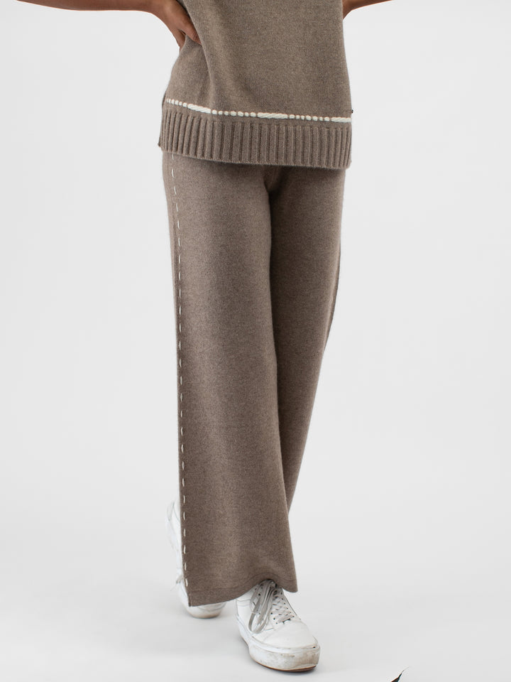 Cashmere Wide Leg Pants #FAWN