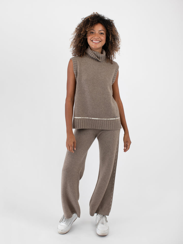 Cashmere Wide Leg Pants #FAWN