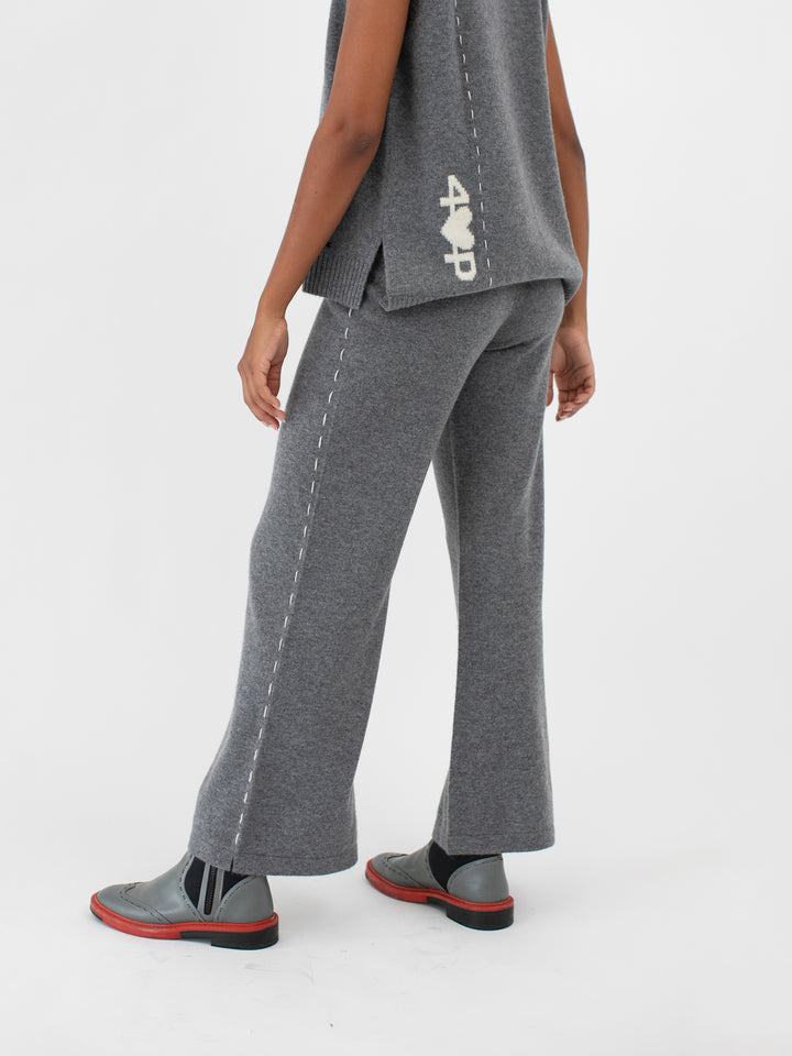 Cashmere Wide Leg Pants #SKY GREY