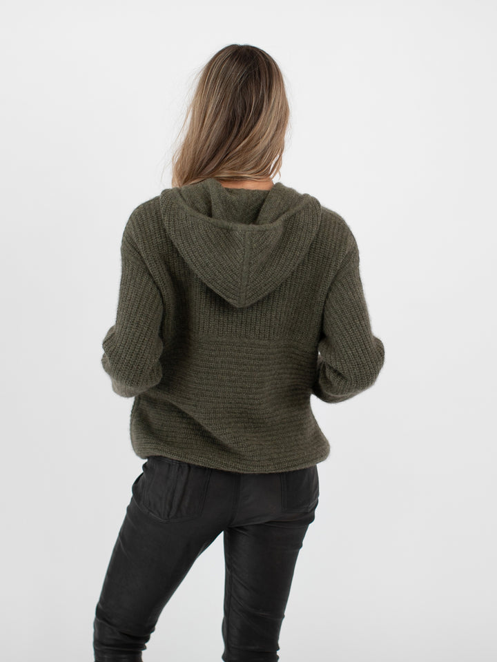 Cashmere Hooded Cardigan #MOSS