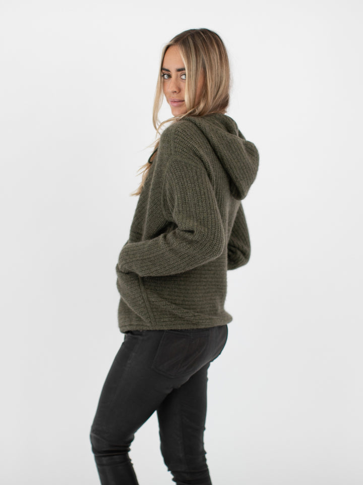 Cashmere Hooded Cardigan #MOSS 