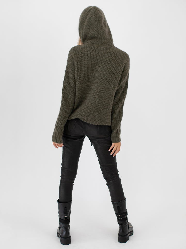 Cashmere Hooded Cardigan #MOSS