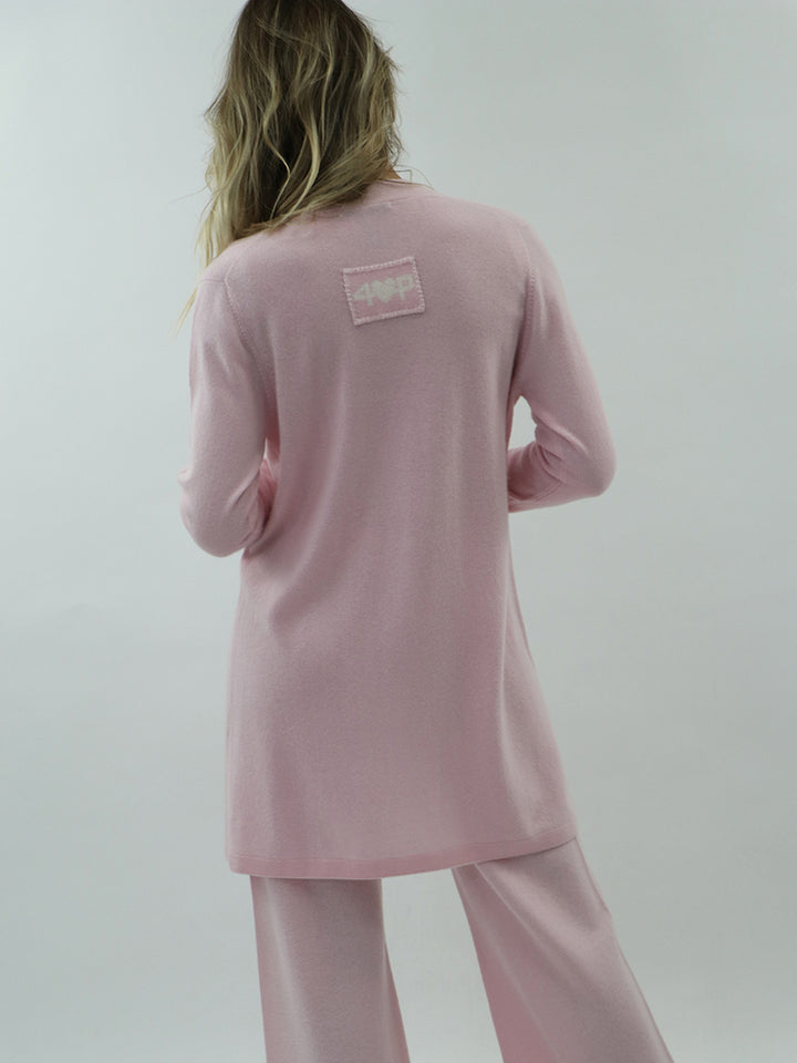 Knee Length Women Cashmere Open Cardigan #PETAL