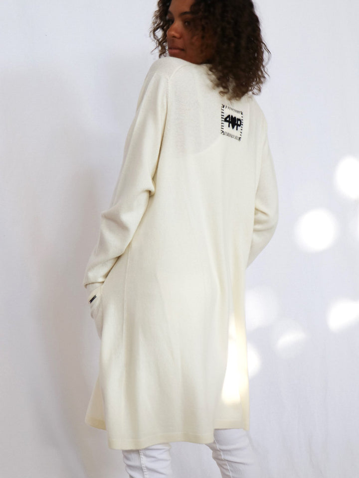 Knee Length Women Cashmere Open Cardigan #PEARL