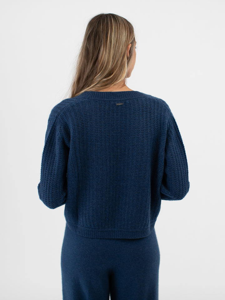 Crop Cashmere Cardigan #DUTCH BLUE