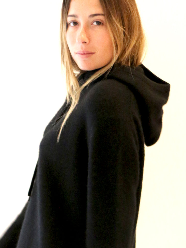 Cashmere Hooded Sweatshirt #BLACK