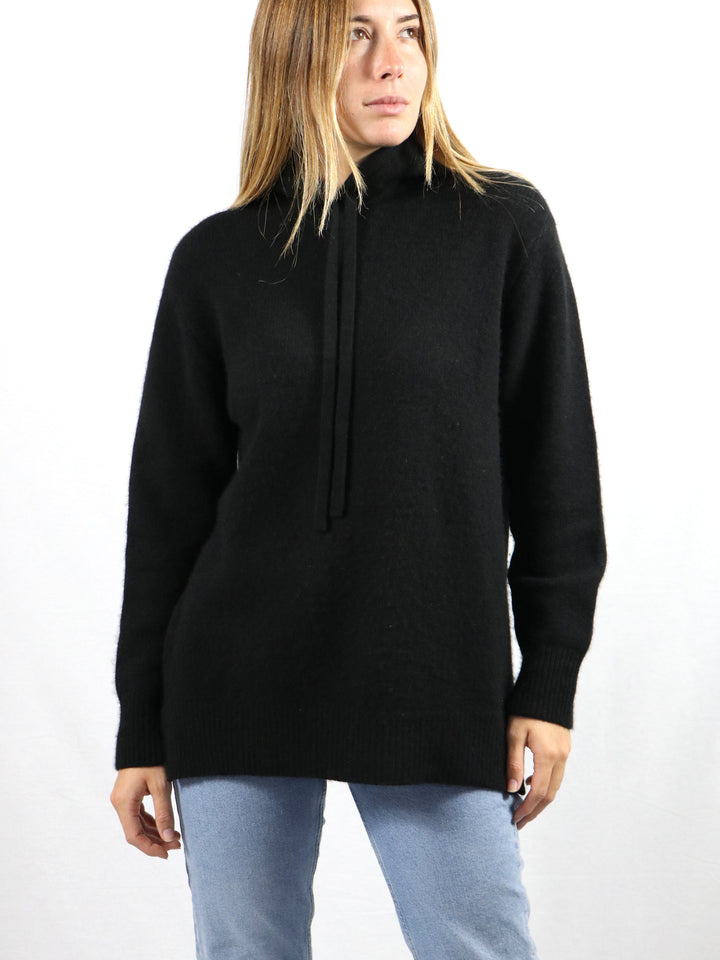 Cashmere Hooded Sweatshirt #BLACK