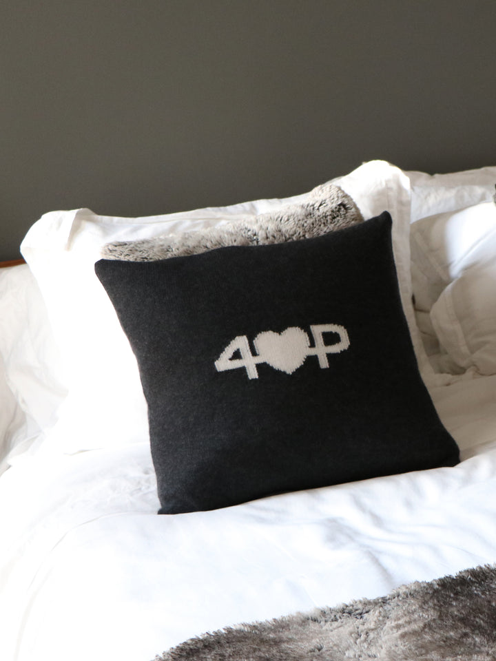 Cashmere Pillow #CHARCOAL/PEARL