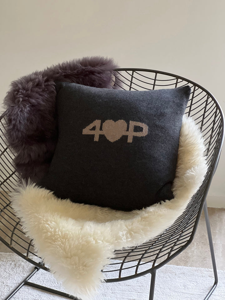 Cashmere Pillow #CHARCOAL/FAWN