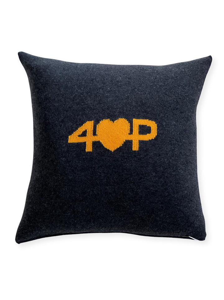 Cashmere Pillow #CHARCOAL/GOLD