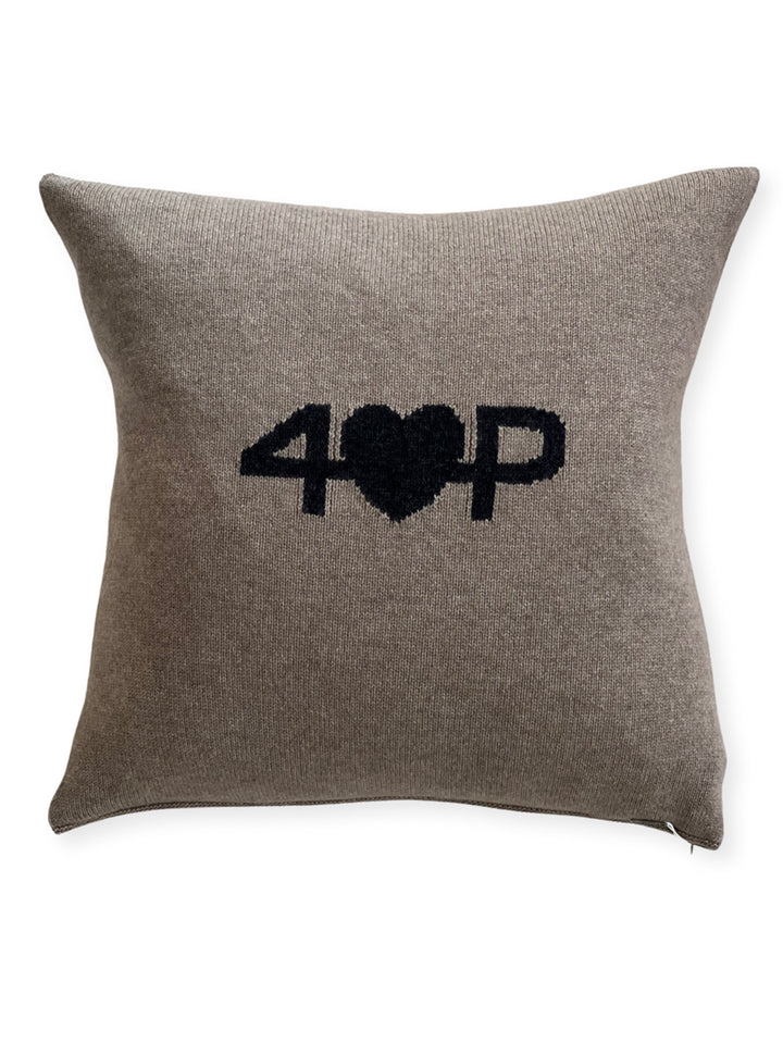 Cashmere Pillow #FAWN/CHARCOAL