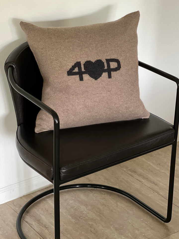 Cashmere Pillow #FAWN/CHARCOAL