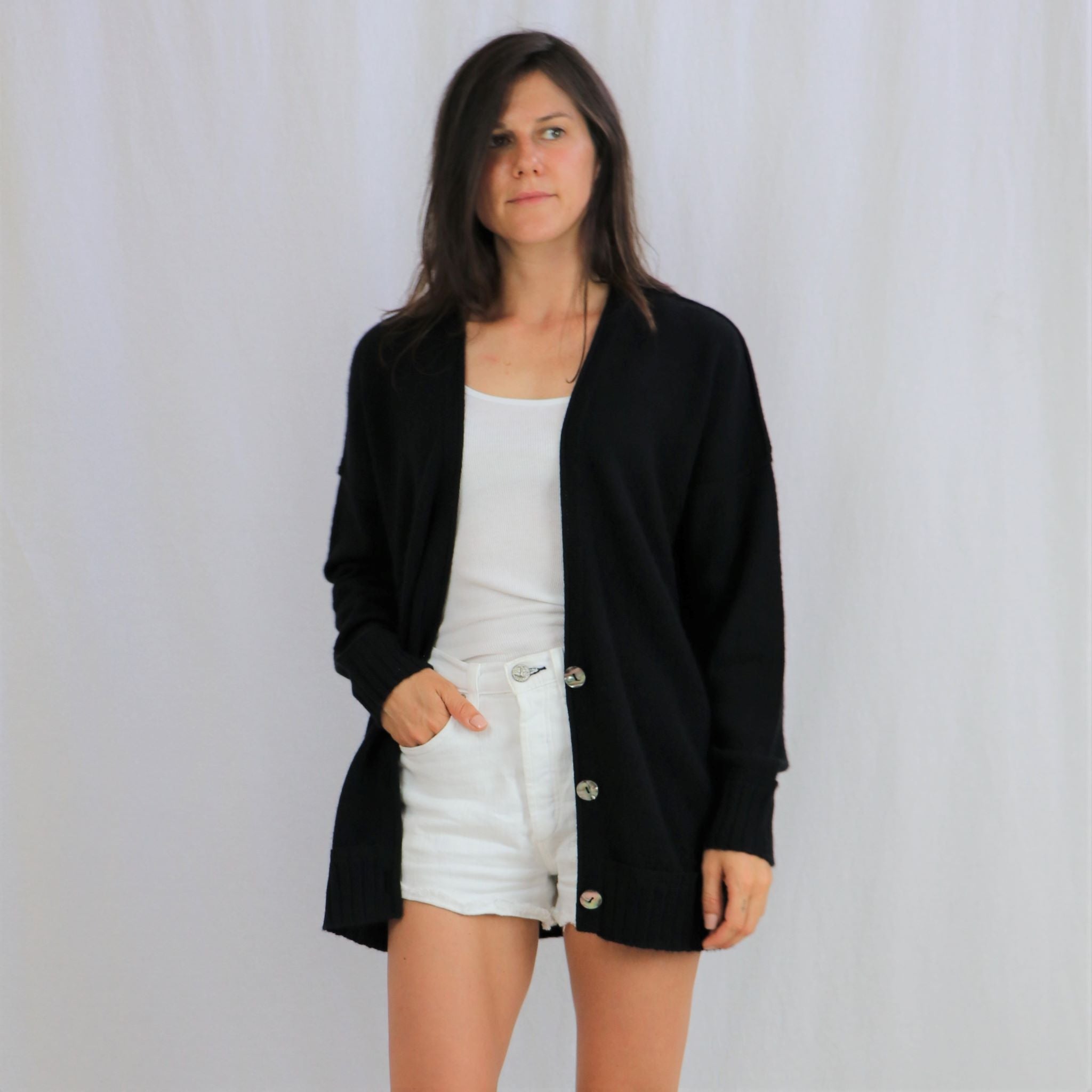 Ultra Light 3 Buttons Women Cashmere Cardigan