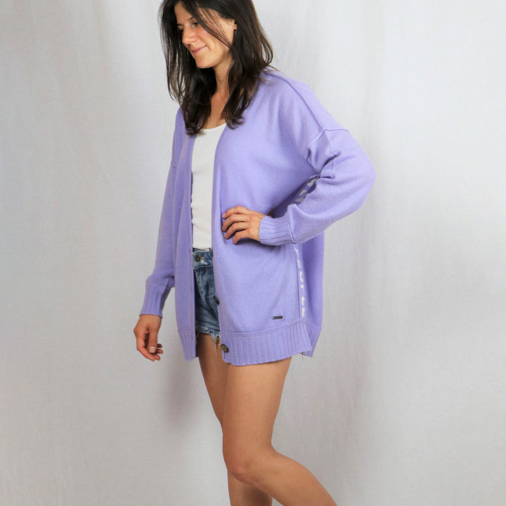 Ultra Light 3 Buttons Women Cashmere Cardigan #LAVENDER