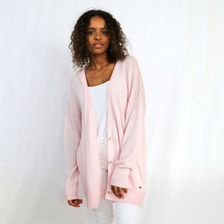 Ultra Light 3 Buttons Women Cashmere Cardigan #PETAL