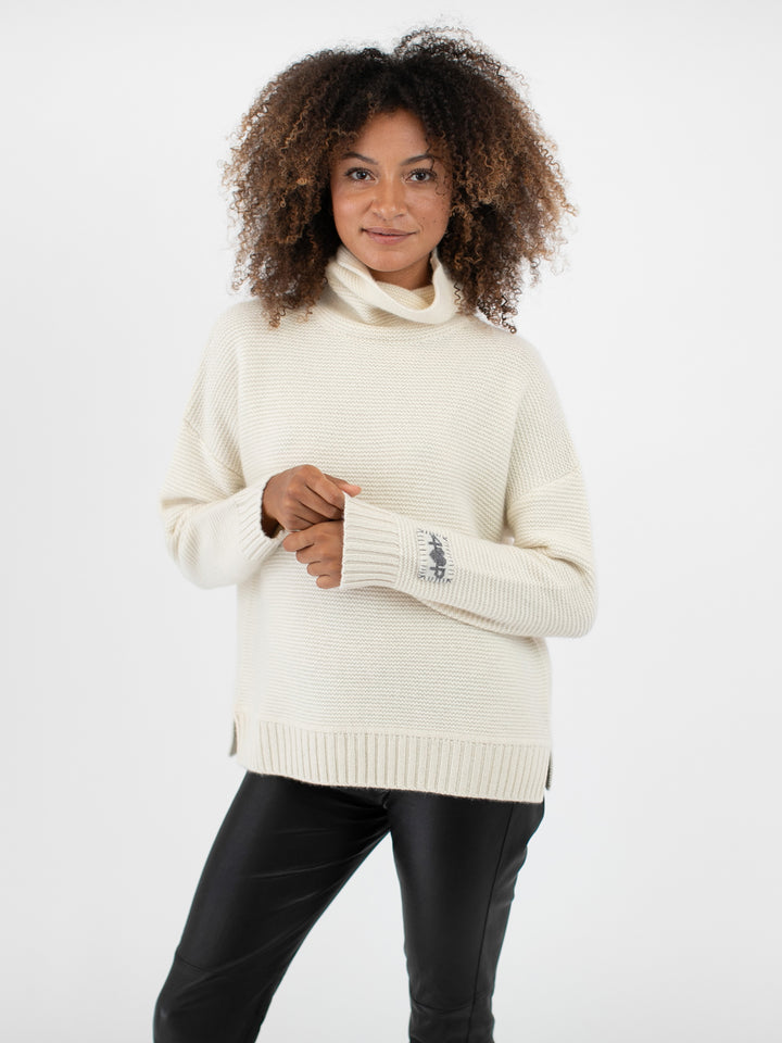 Relaxed Fit Cashmere Turtleneck #PEARL