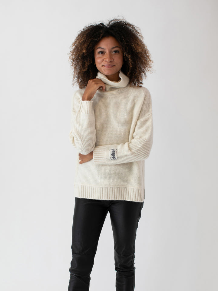 Relaxed Fit Cashmere Turtleneck #PEARL