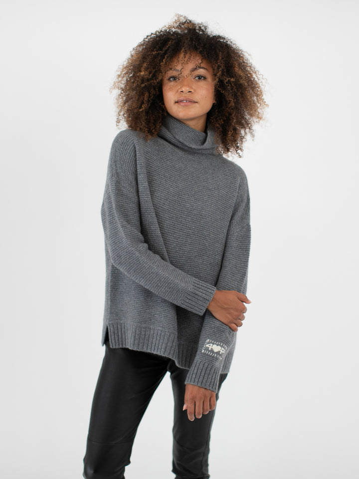 Relaxed Fit Cashmere Turtleneck #SKY GREY