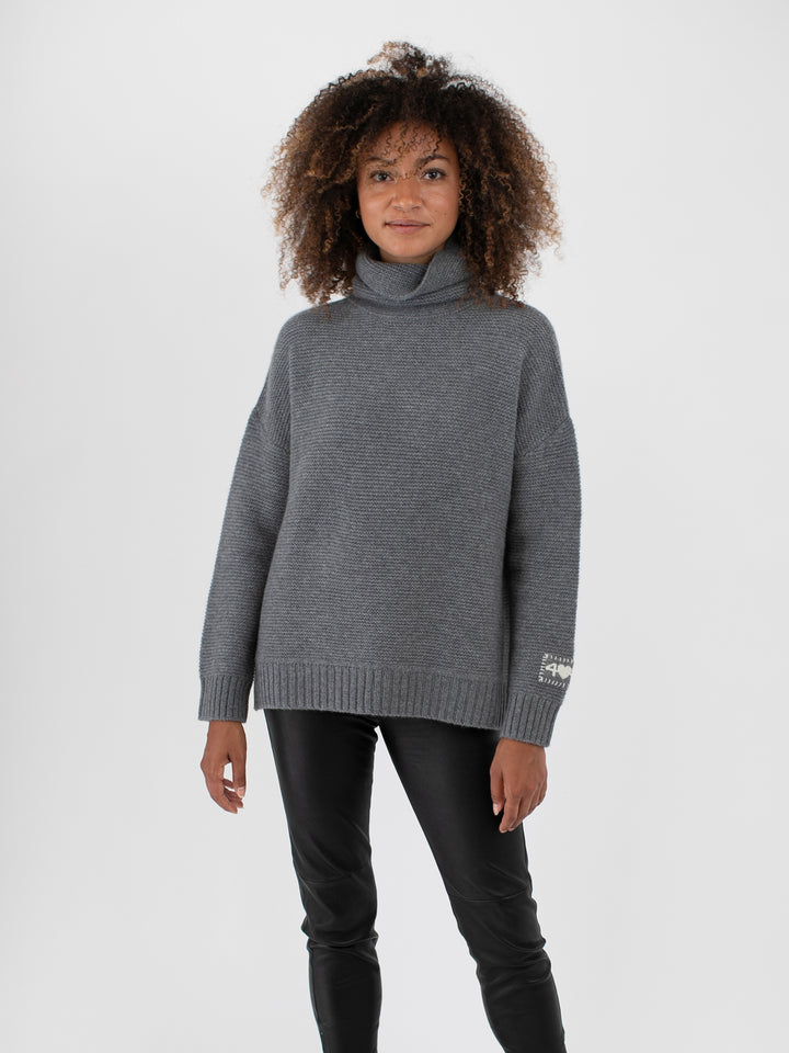 Relaxed Fit Cashmere Turtleneck #SKY GREY