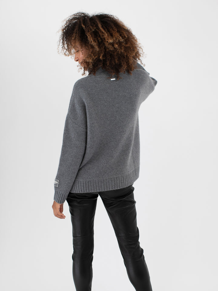 Relaxed Fit Cashmere Turtleneck #SKY GREY