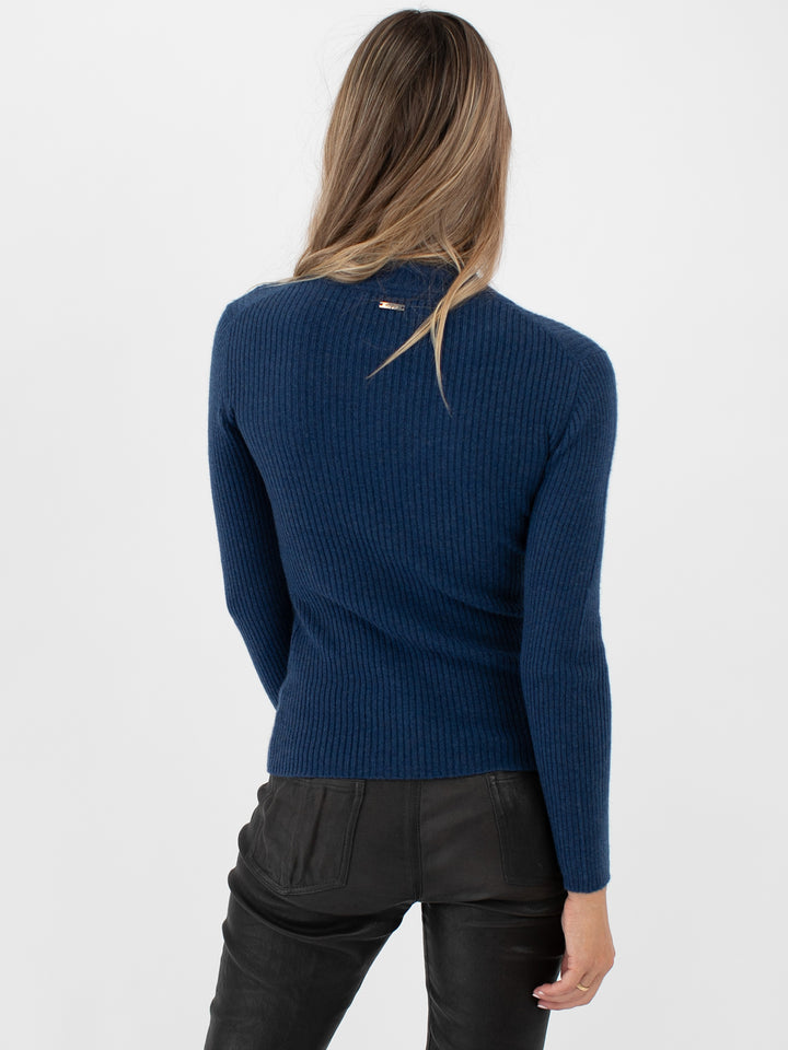 Cashmere Ribbed Turtleneck #DUTCH BLUE