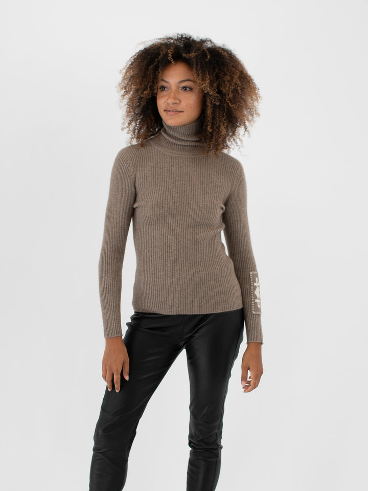 Cashmere Ribbed Turtleneck #FAWN