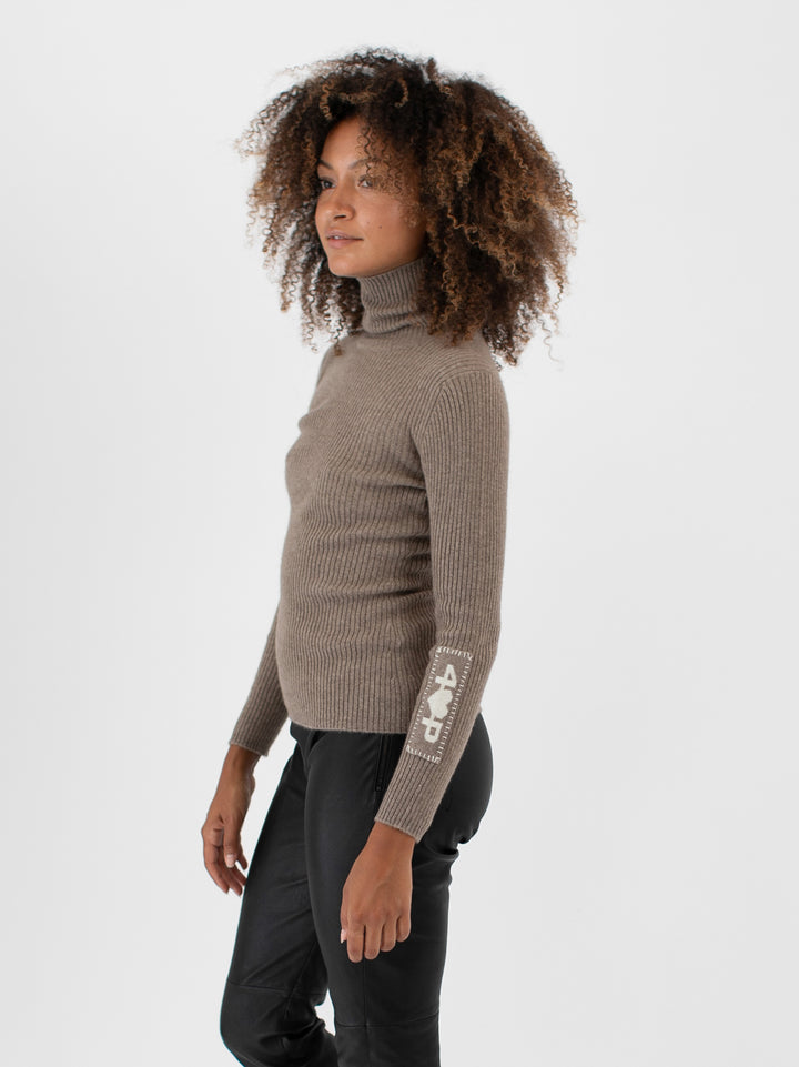 Cashmere Ribbed Turtleneck #FAWN