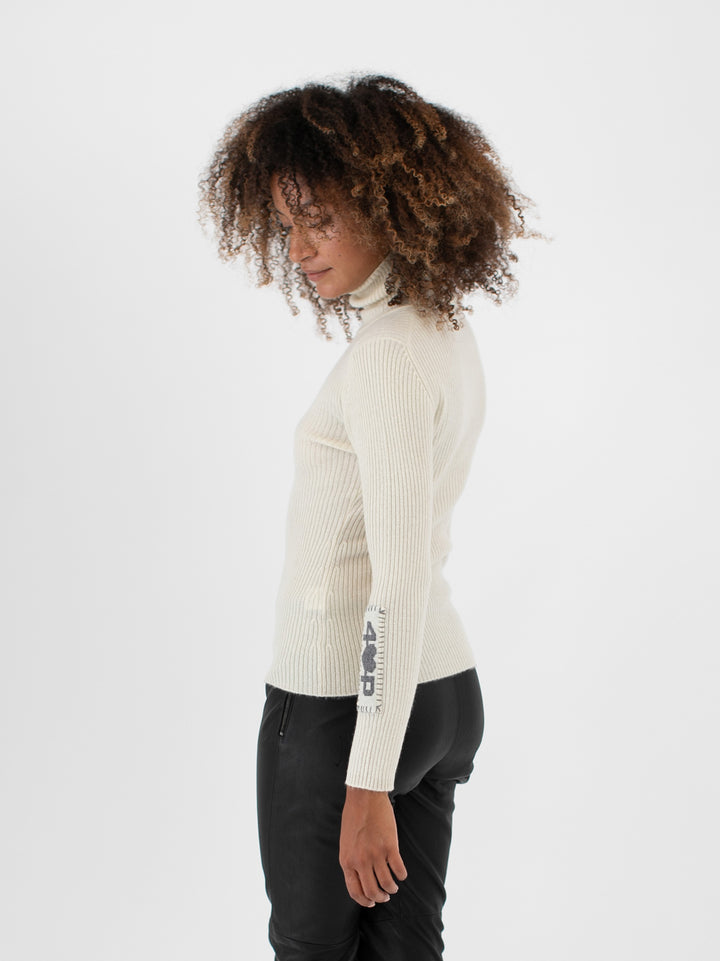 Cashmere Ribbed Turtleneck #PEARL