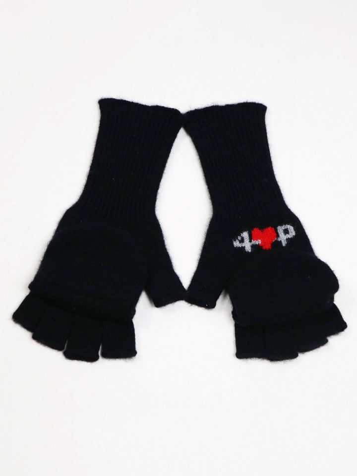 Fingerless Gloves/Mittens in Cashmere #BLACK