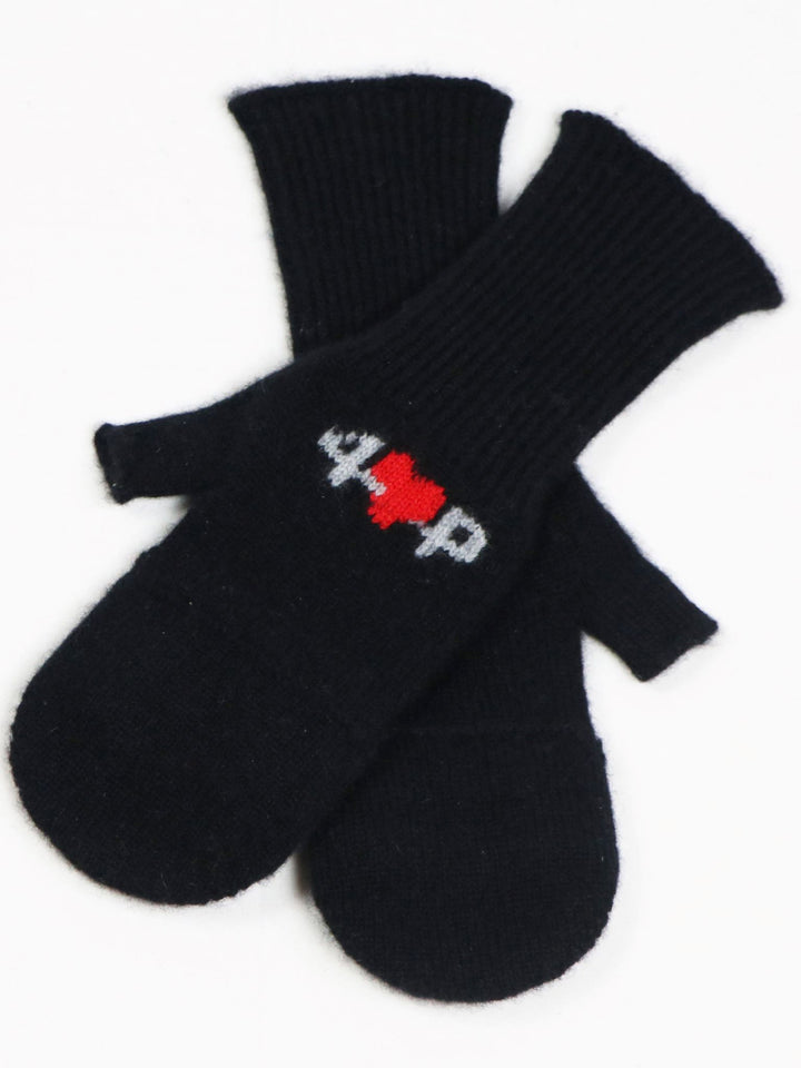 Fingerless Gloves/Mittens in Cashmere #BLACK