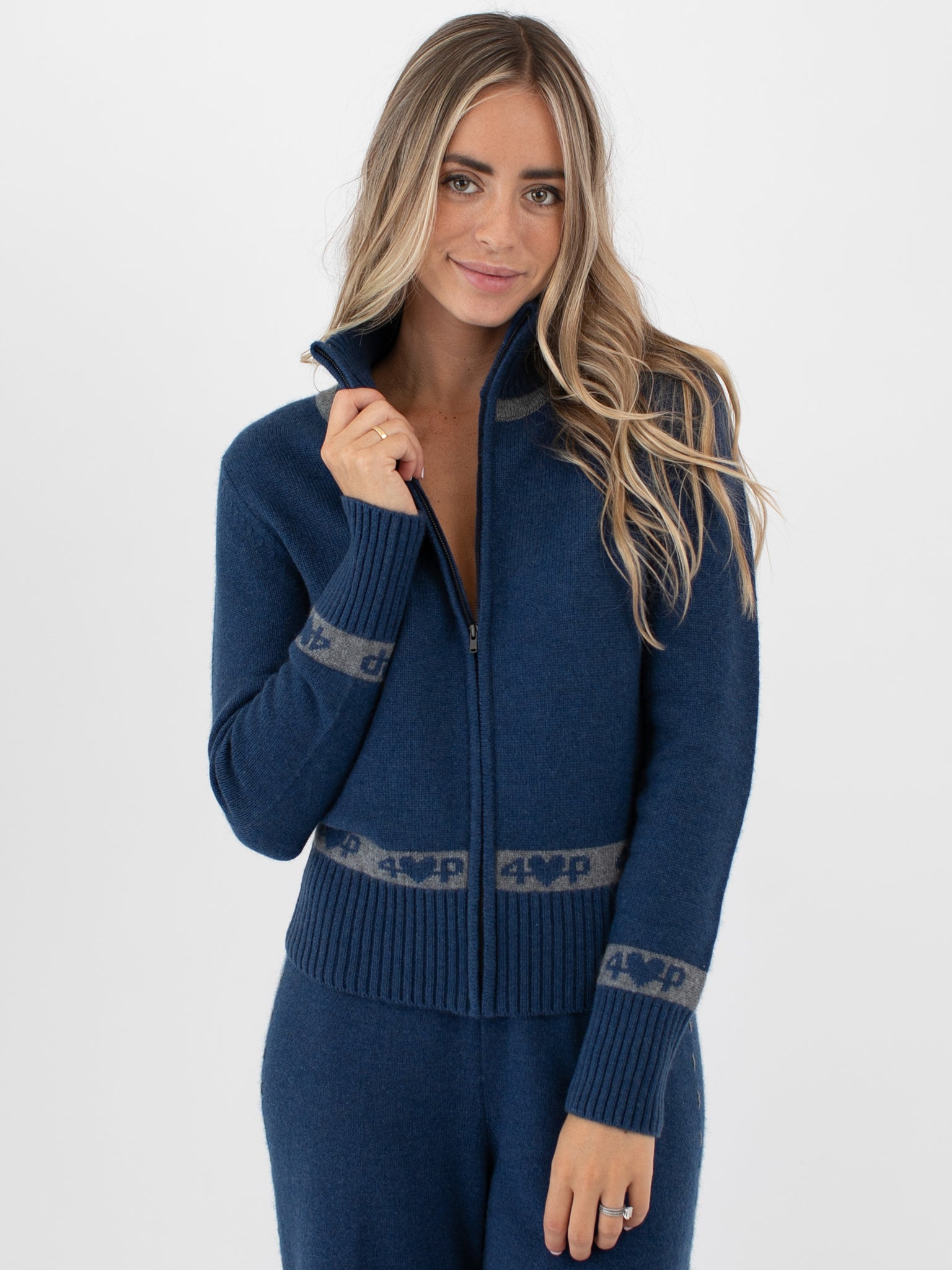 Cashmere Zip-Up Cardigan