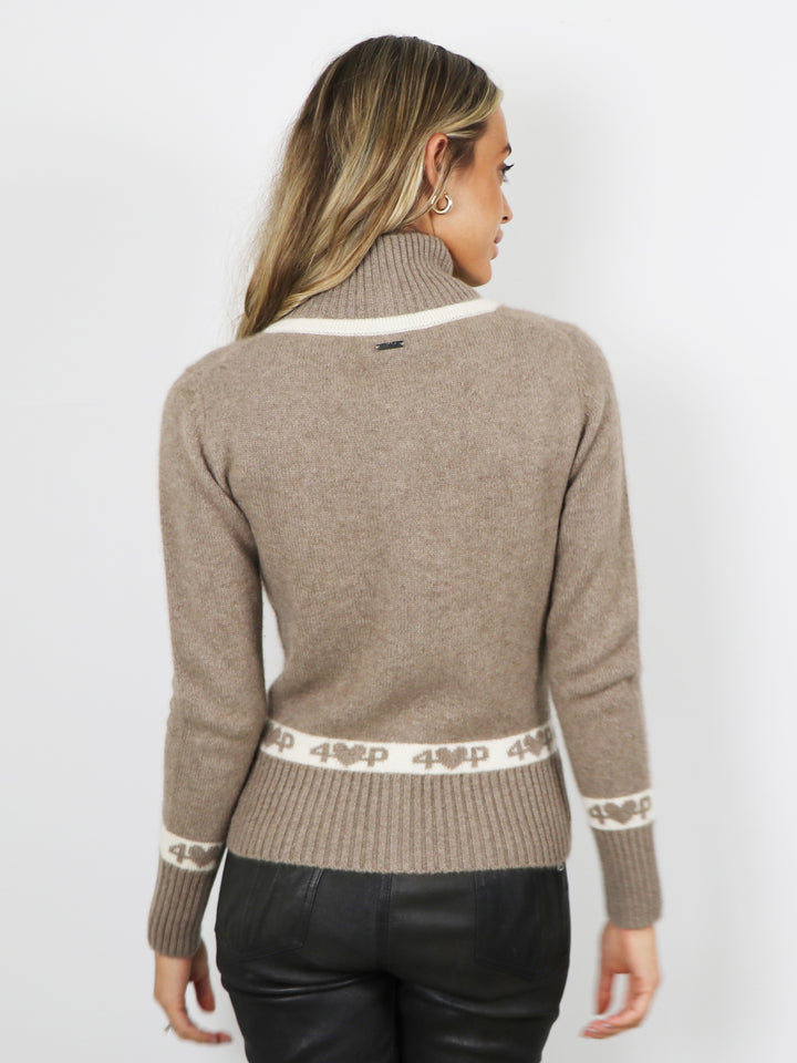 Cashmere Zip-Up Cardigan #FAWN