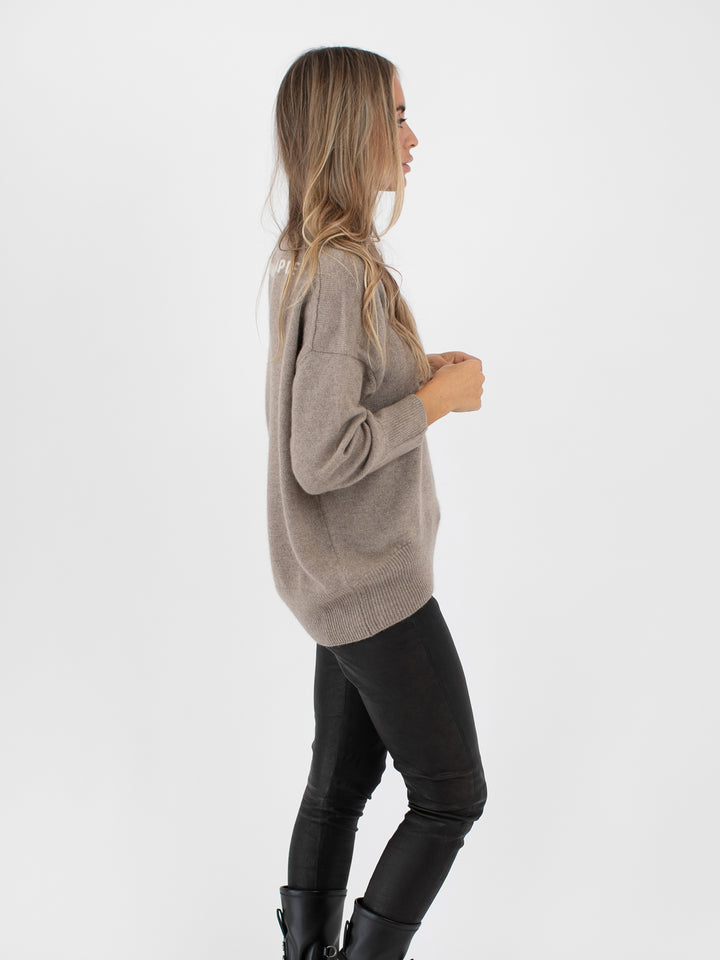 Crewneck Cashmere Sweater #FAWN