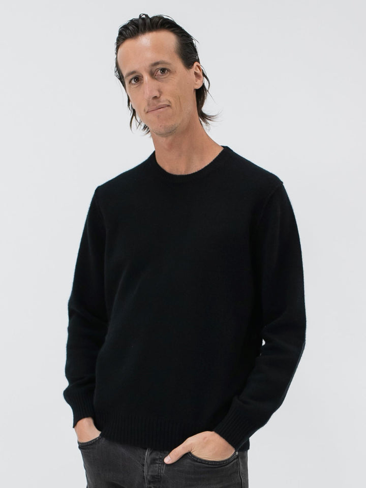 Men Cashmere Crewneck #BLACK