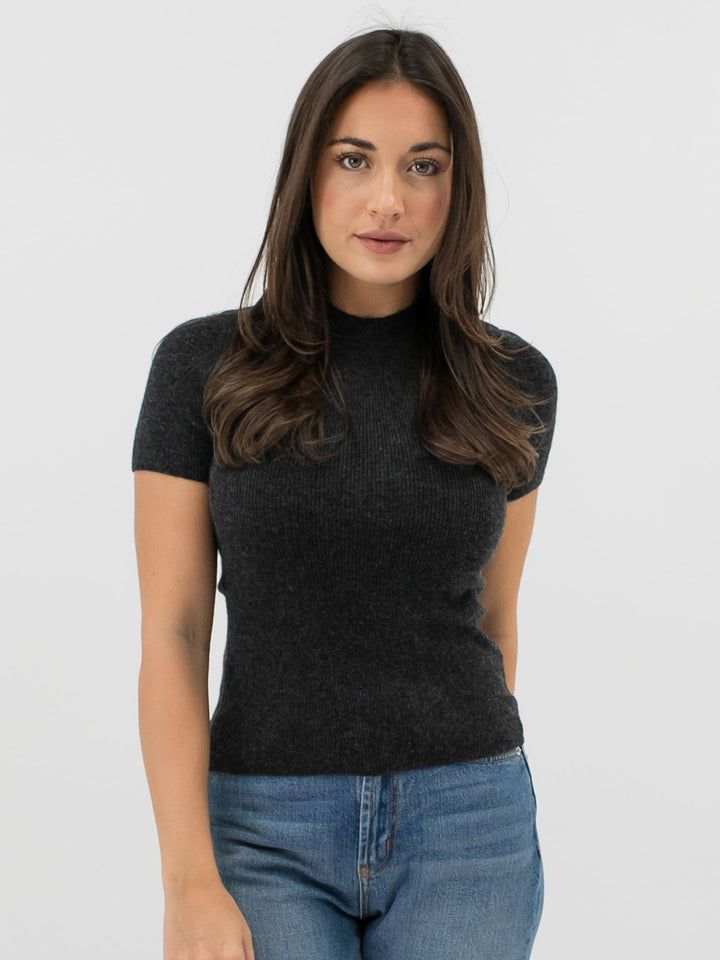 Fitted Cashmere T-Shirt #CHARCOAL